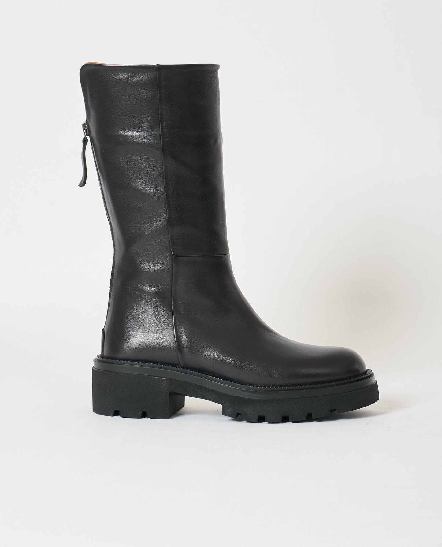 STIVALI PELLE ALBANO NERO ZIP