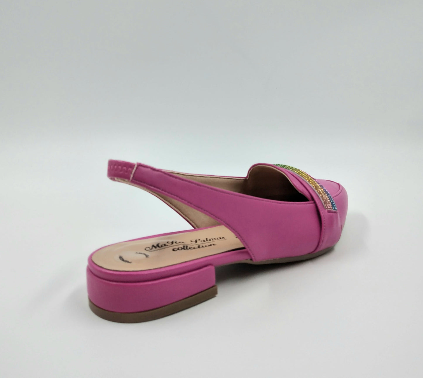 DECOLLETE' MARA PALMAS SLINGBACK FUXIA APPLICAZIONE STRASS