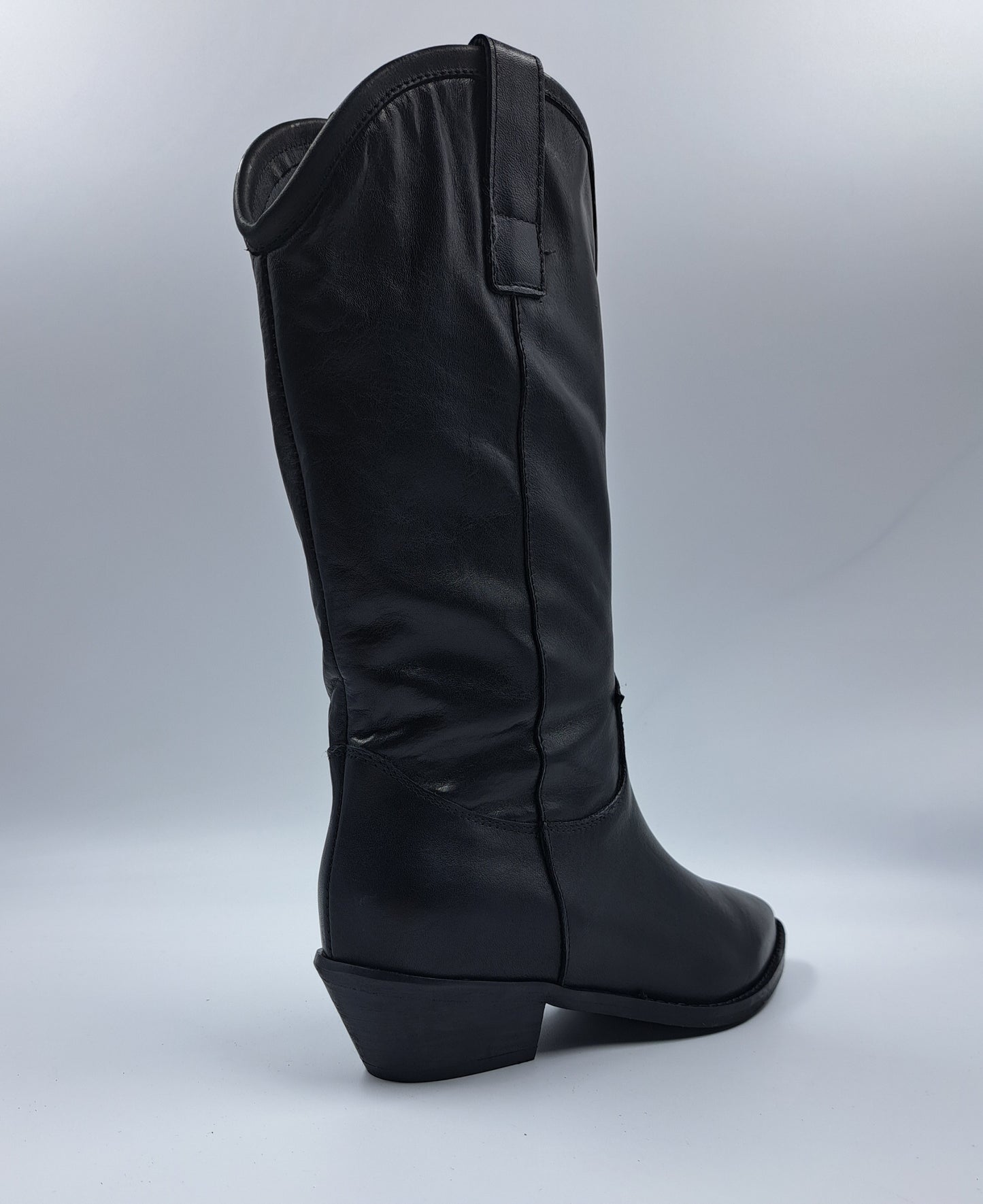 STIVALI TEXAN PELLE MORBIDA NERA