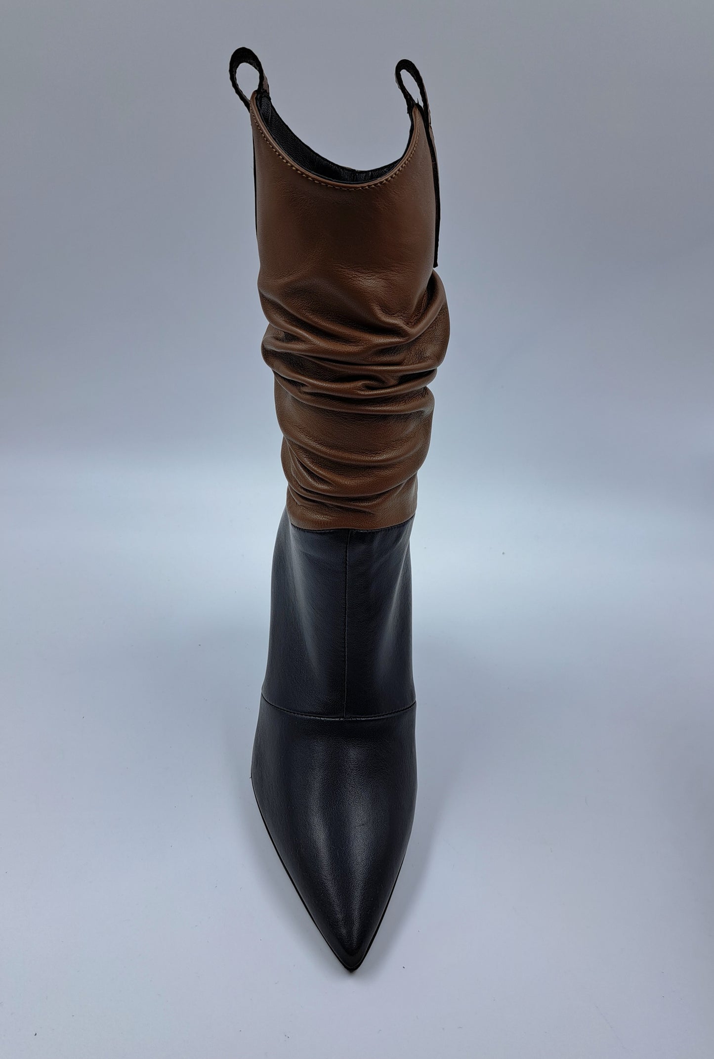 STIVALETTI PELLE MARC ELLIS CUOIO E NERO