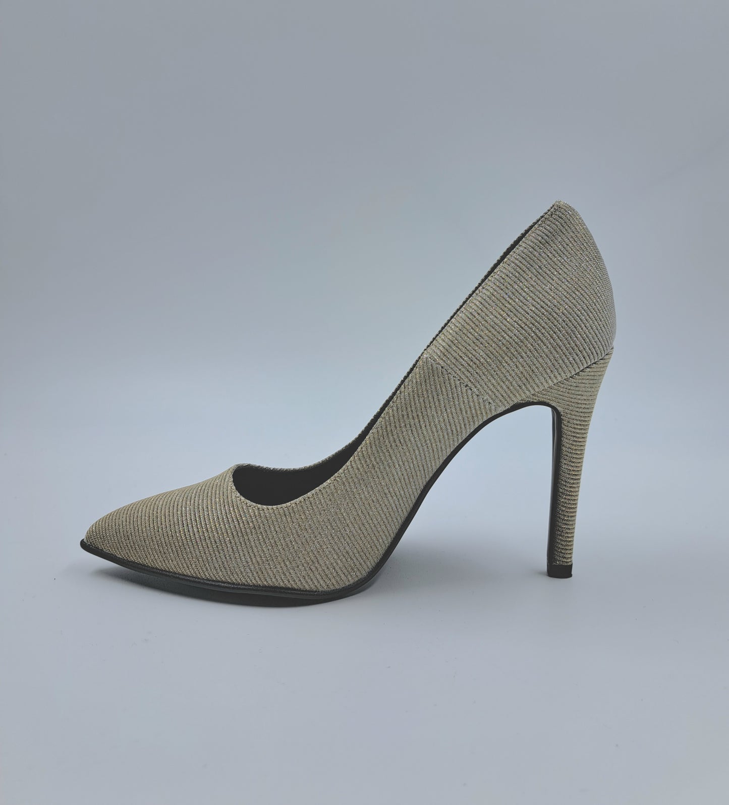 DECOLLETE TESSUTO PLATINO