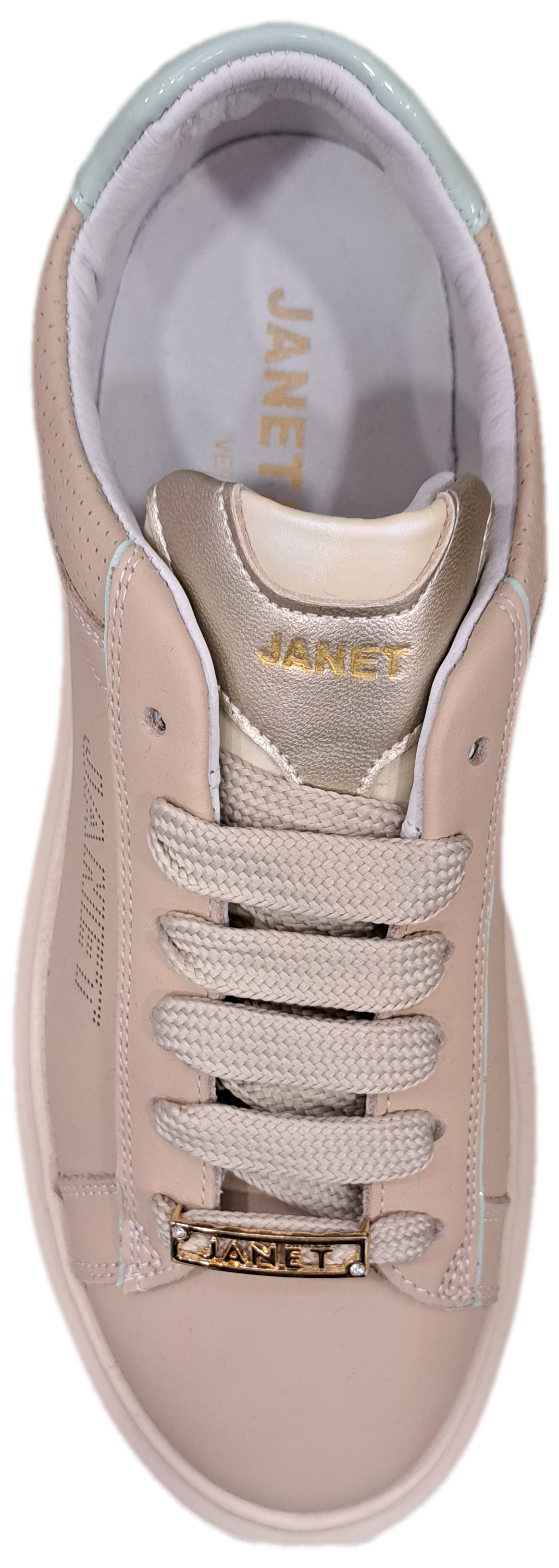 SNEAKERS PELLE JANET&JANET BEIGE E MARINE