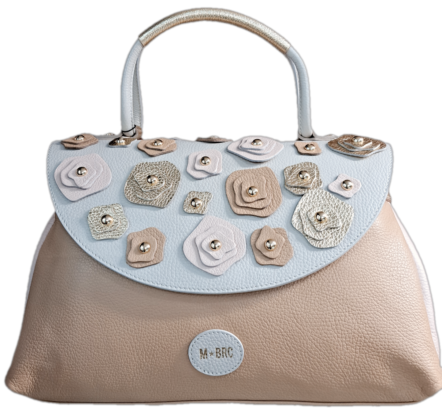 BORSE A MANO CARLA M*BRC BY MASSIMO BRACCIALINI AVORIO FIORI PELLE