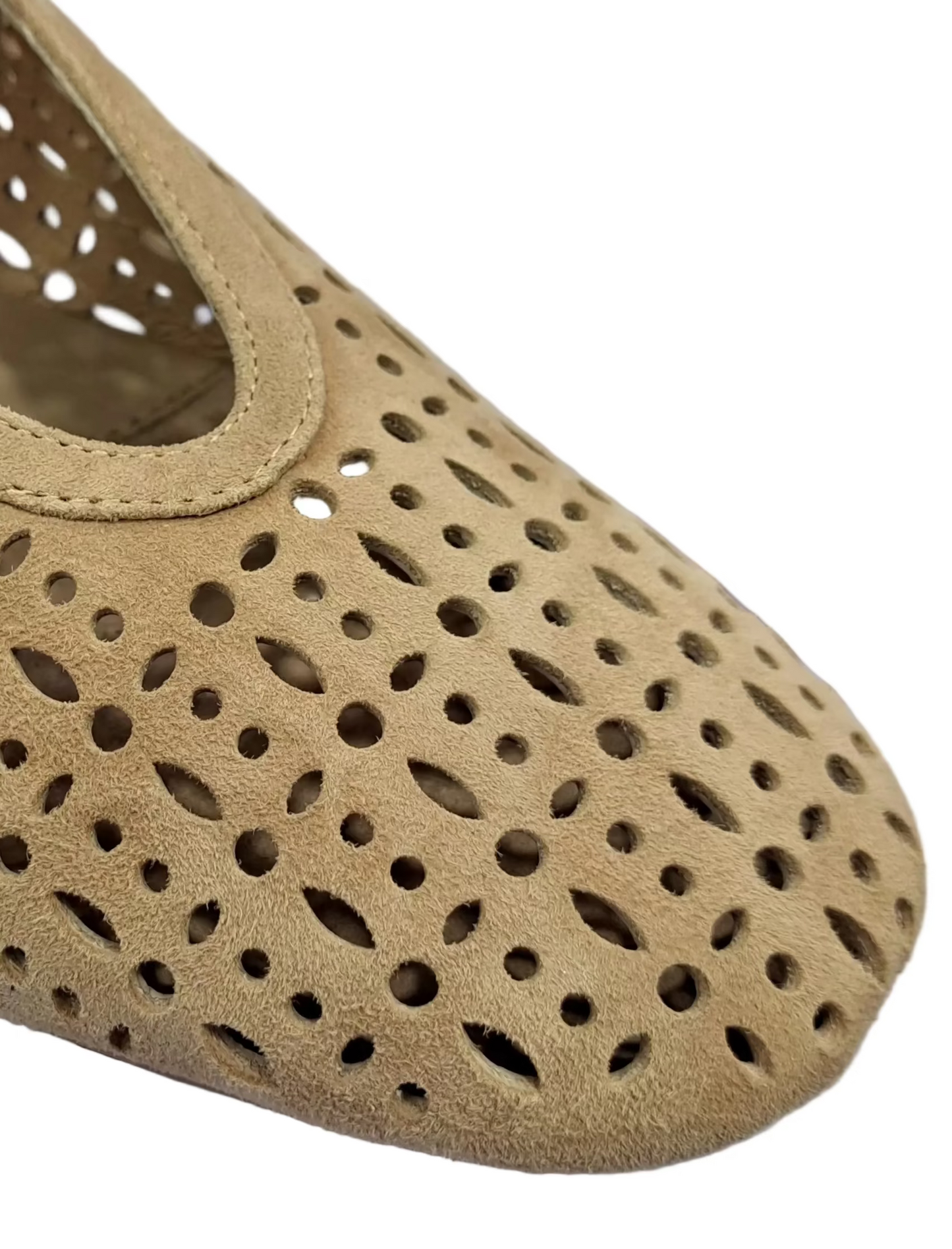 DECOLLETE' PELLE SCAMOSCIATA BIBI LOU MIA FLAT BEIGE