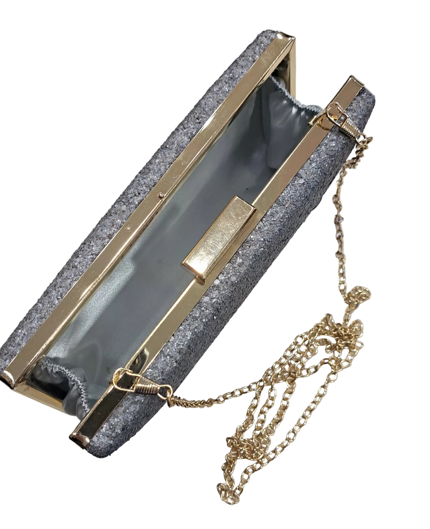 POCHETTE SABBIATA GLITTER PASSION SFUMATA ARGENTO BRONZO