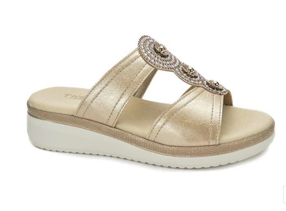 SANDALI PANTOFOLE SMERALDA COMFORT PLATINO