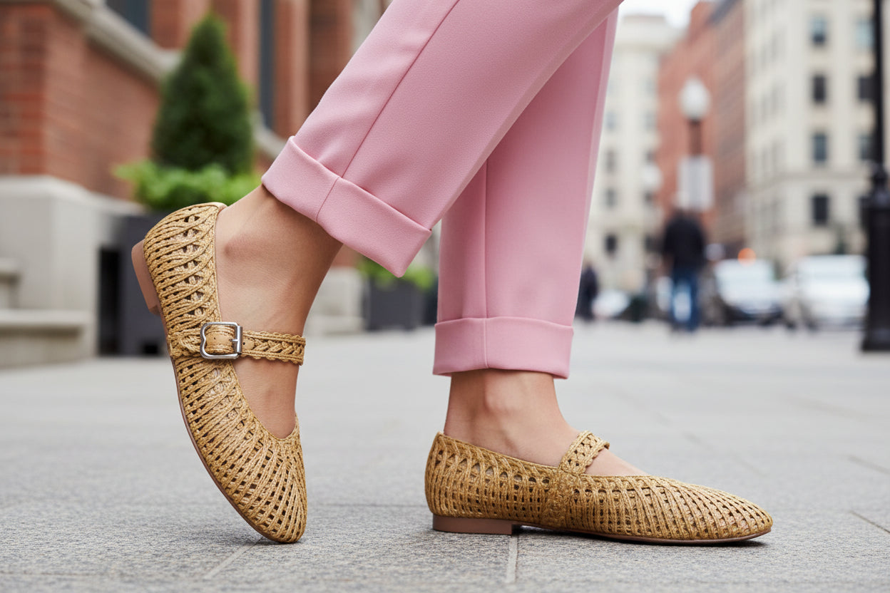 BALLERINE HAZEL BIBI LOU INTRECCIATO NATURAL
