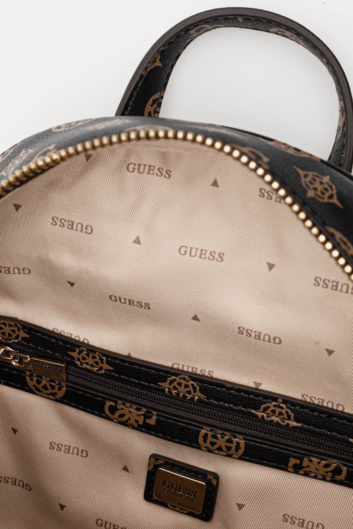 ZAINI MANHATTAN II GUESS LOGO ALL OVER MOCHA