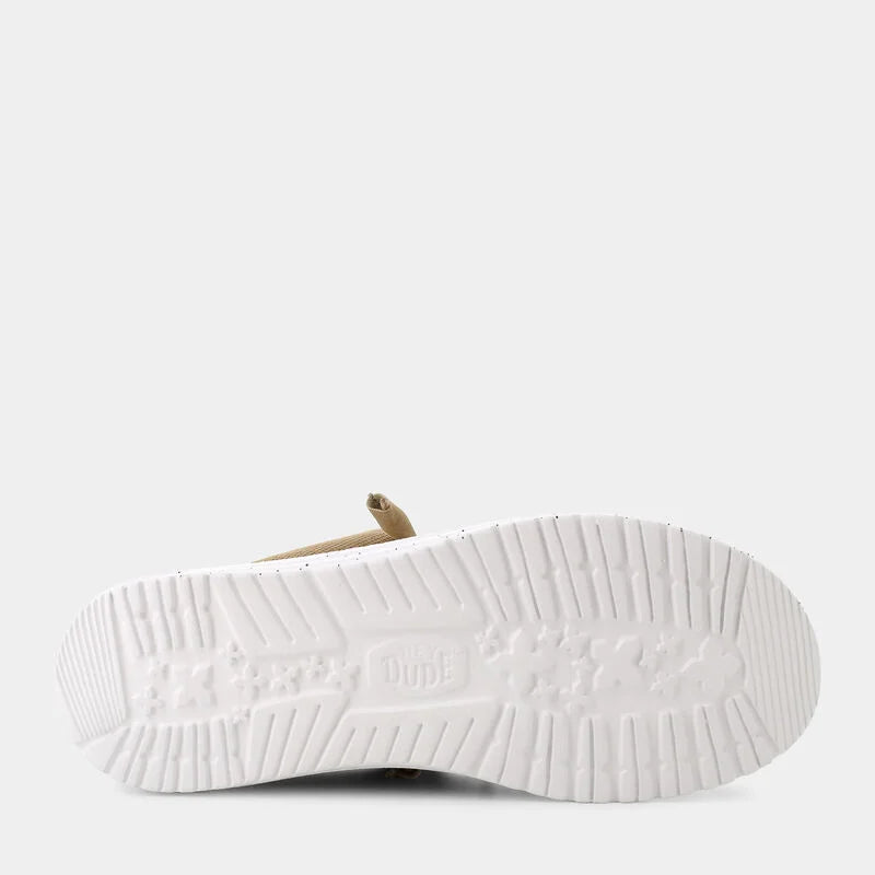 MOCASSINI WALLY WASHED CANVAS HEY DUDE TESSUTO WALNUT