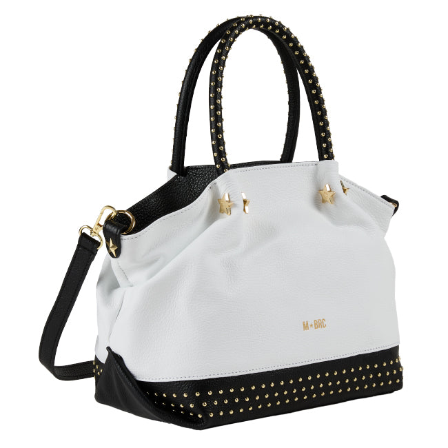 BORSA A SPALLA LINEA CHIODO M*BRC BYMASSIMO BRACCIALINI BIANCA