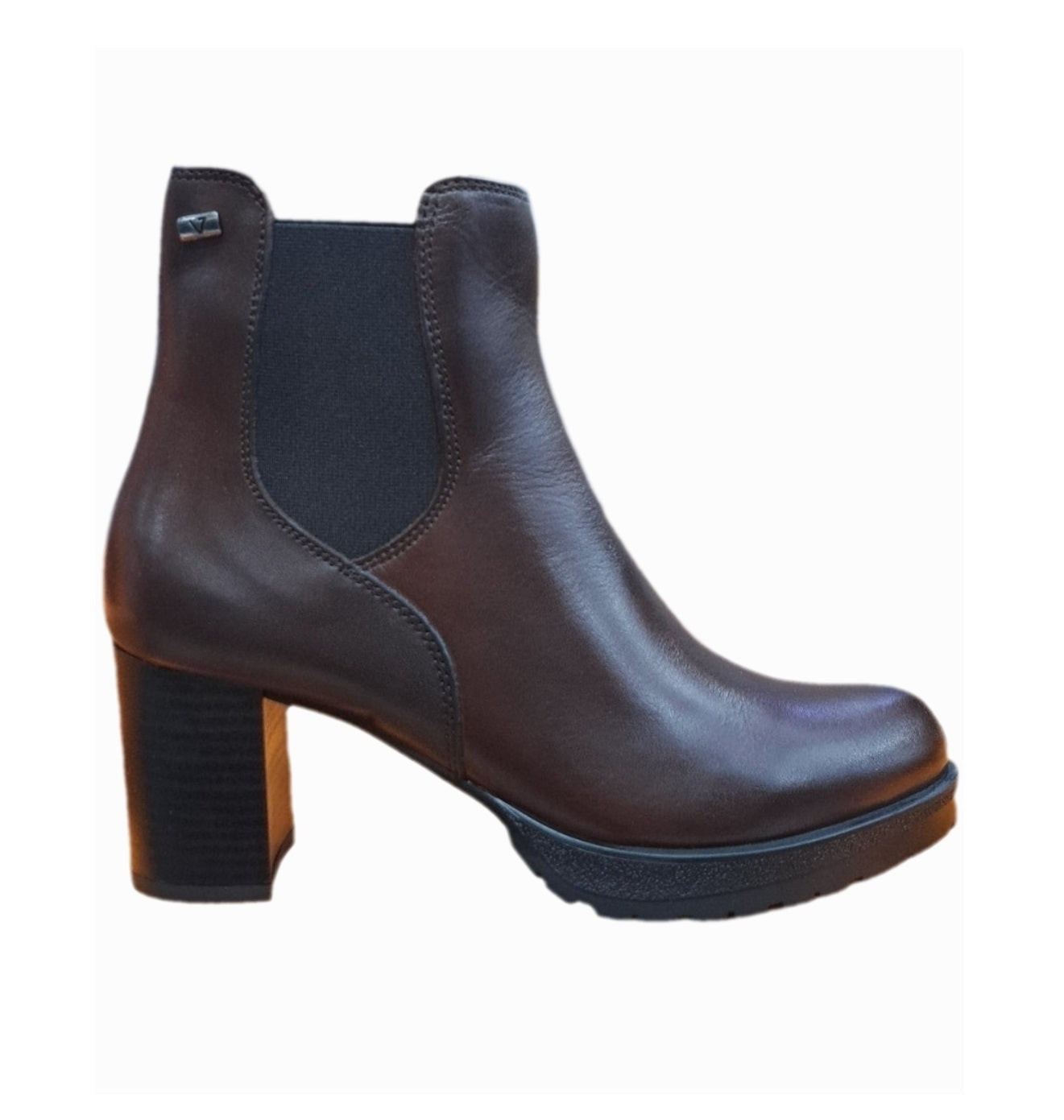 STIVALETTI IN PELLE ED ELASTICO VALLEVERDE MARRONE