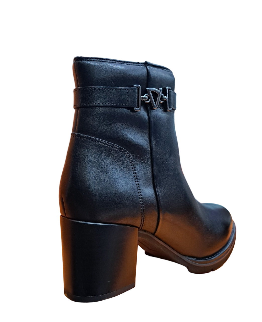 STIVALETTI IN PELLE FIBBIA LOGATA VALLEVERDE NERO