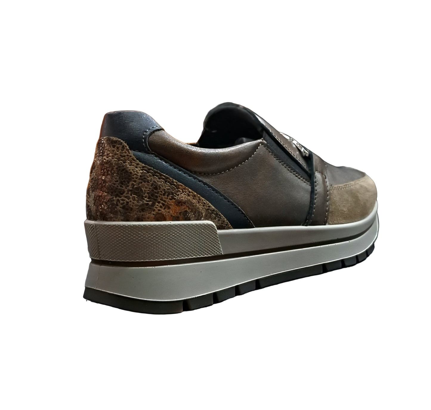 SNEAKERS SLIP ON PELLE LAMINATA IGI&CO MARRONE