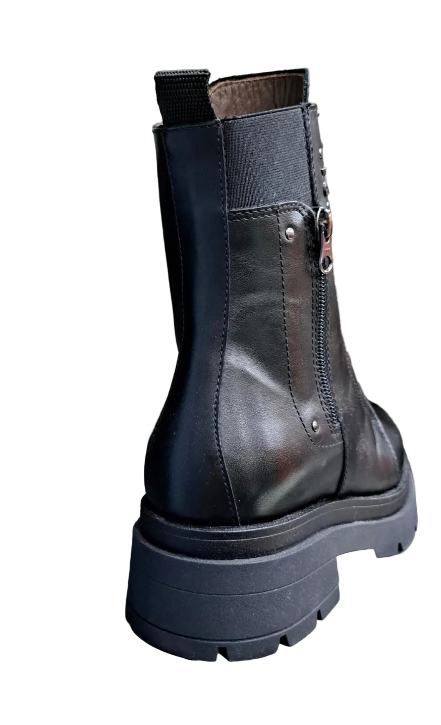 ANFIBI PELLE NEROGIARDINI ZIP NERO
