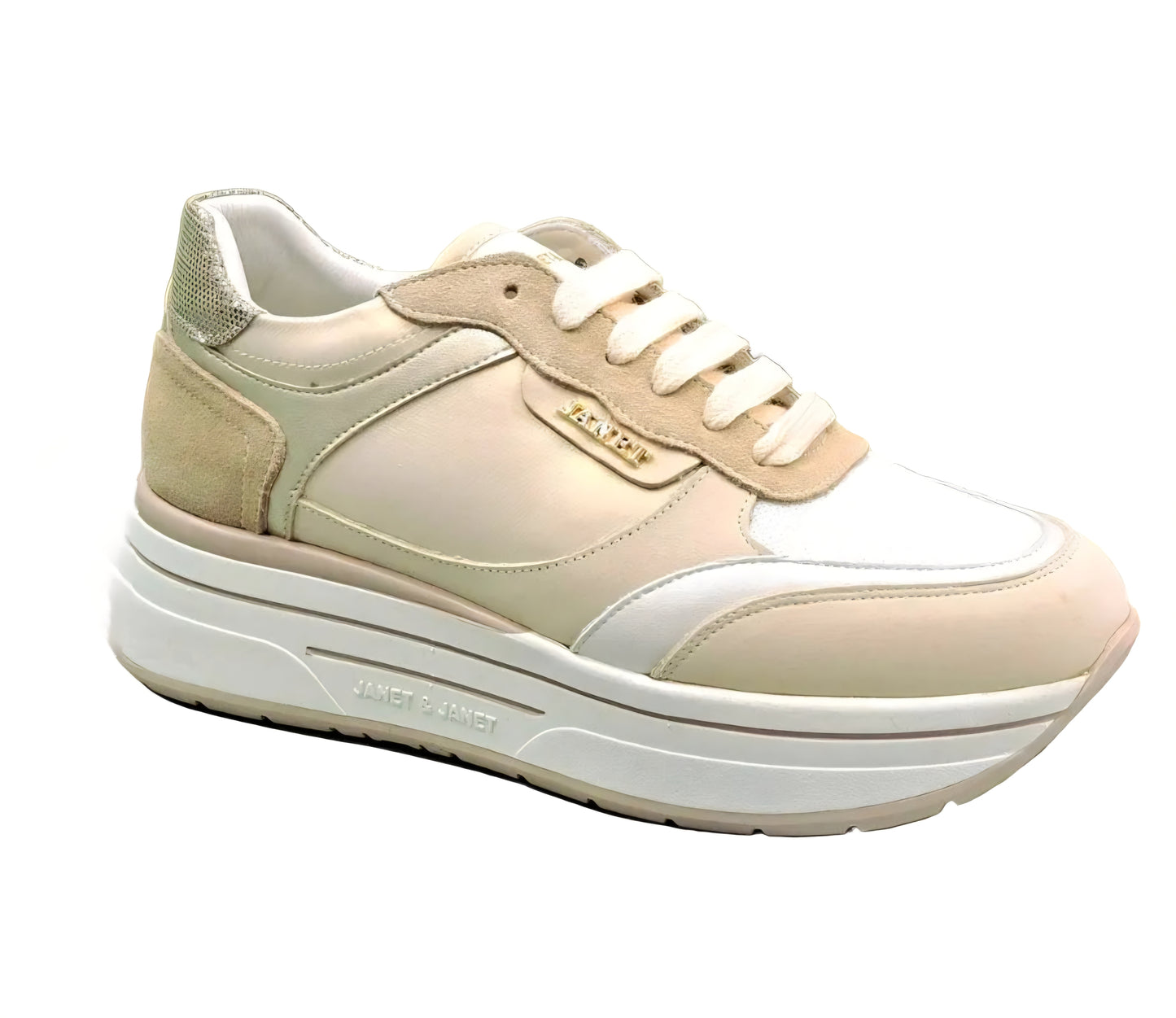 SNEAKERS PELLE JANET&JANET BEIGE E CREMA