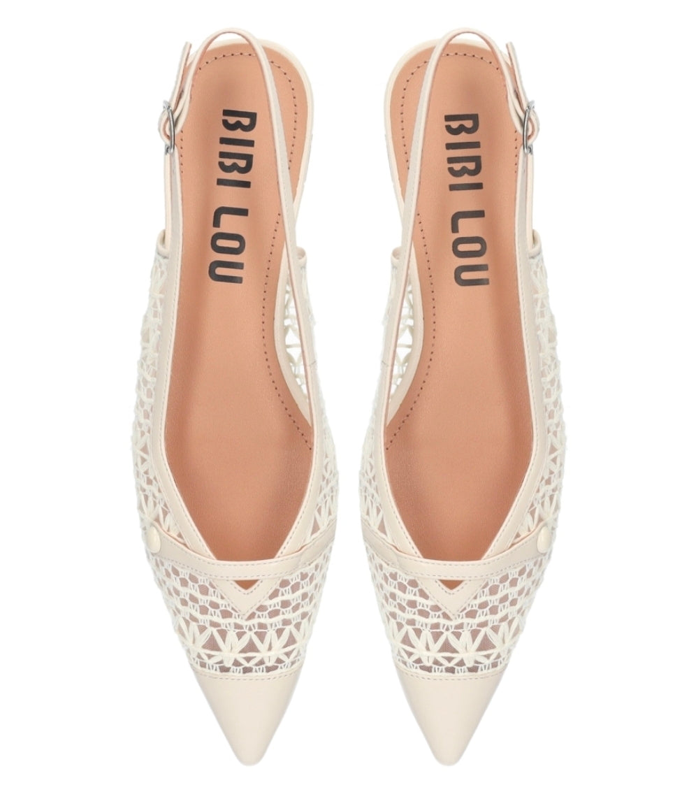 DECOLLETE' XAIA FLAT BIBI LOU RICAMO PANNA
