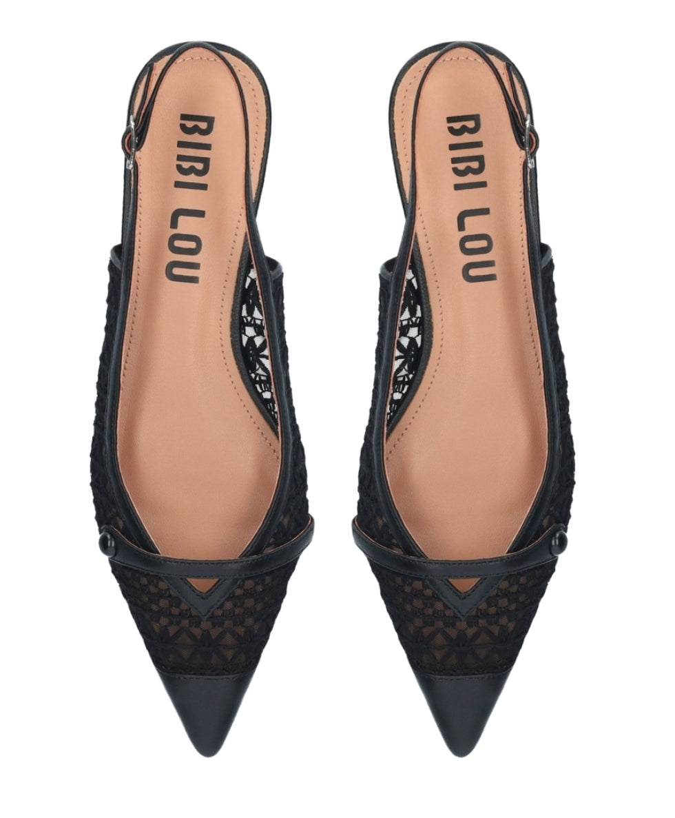 DECOLLETE' XAIA FLAT BIBI LOU RICAMO NERA
