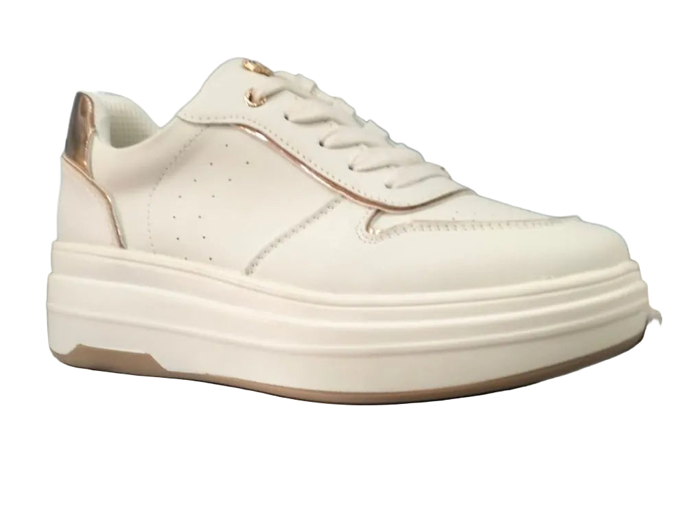 SNEAKERS DETTAGLI ORO INBLU BIANCA