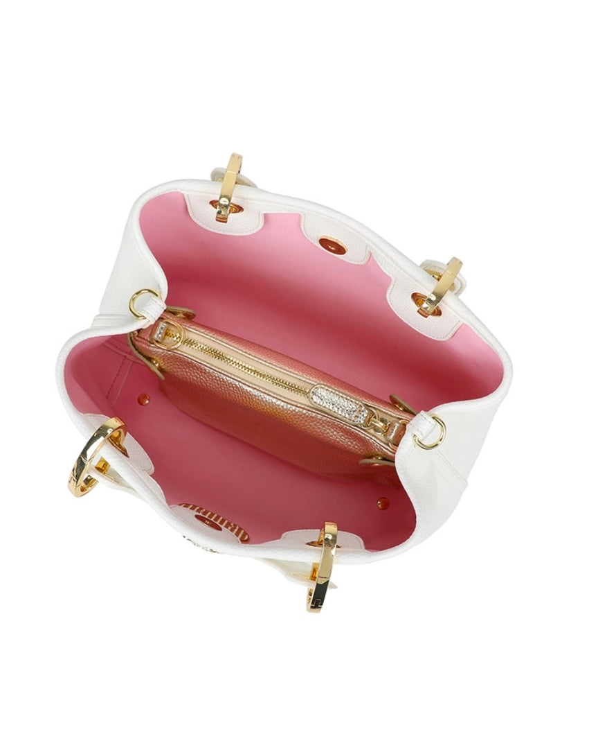 BORSE A MANO BETH JEWELS BRACCIALINI COCCINELLA STRASS WHITE PICCOLA
