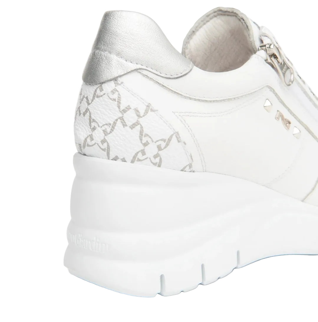 SNEAKERS NEROGIARDINI PELLE TACCO BIANCO