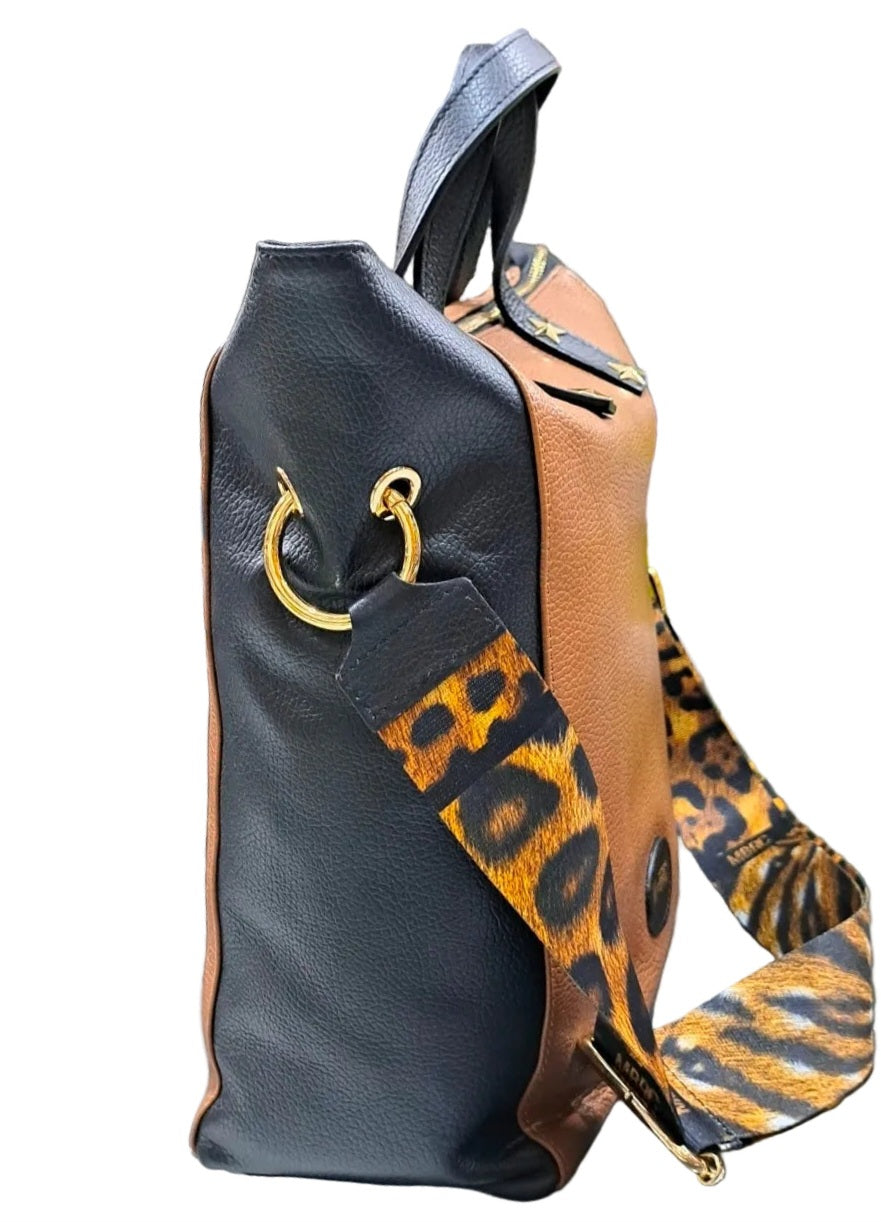 BORSE A MANO ANIMALIER M*BRC BY MASSIMO BRACCIALINI PELLE COGNAC