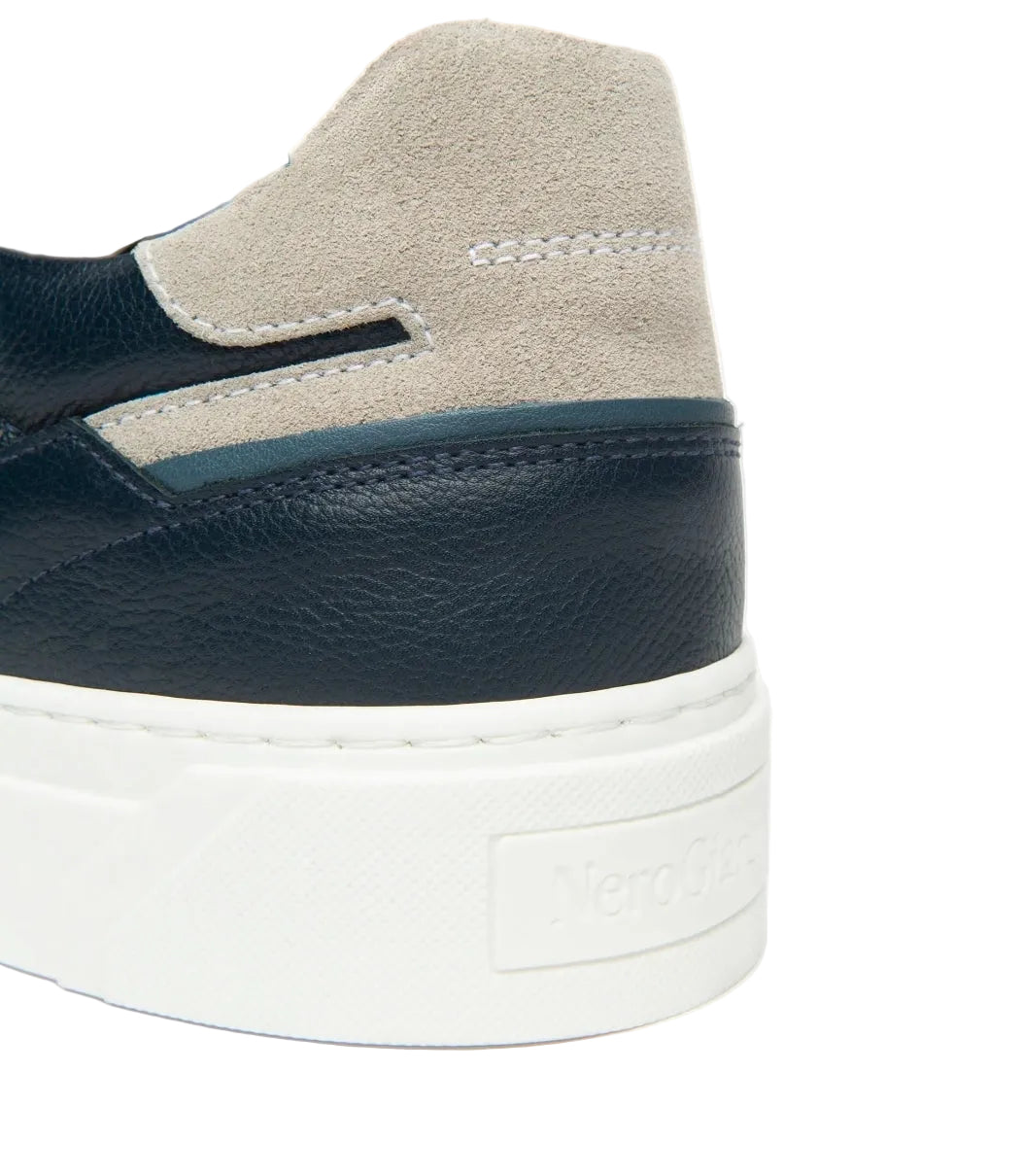 SNEAKERS PELLE NEROGIARDINI ZIP BLU