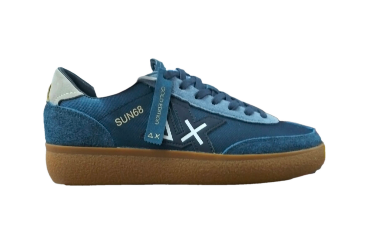 SNEAKERS LUIS NYLON SUN68 GOLD EDITION PETROLIO