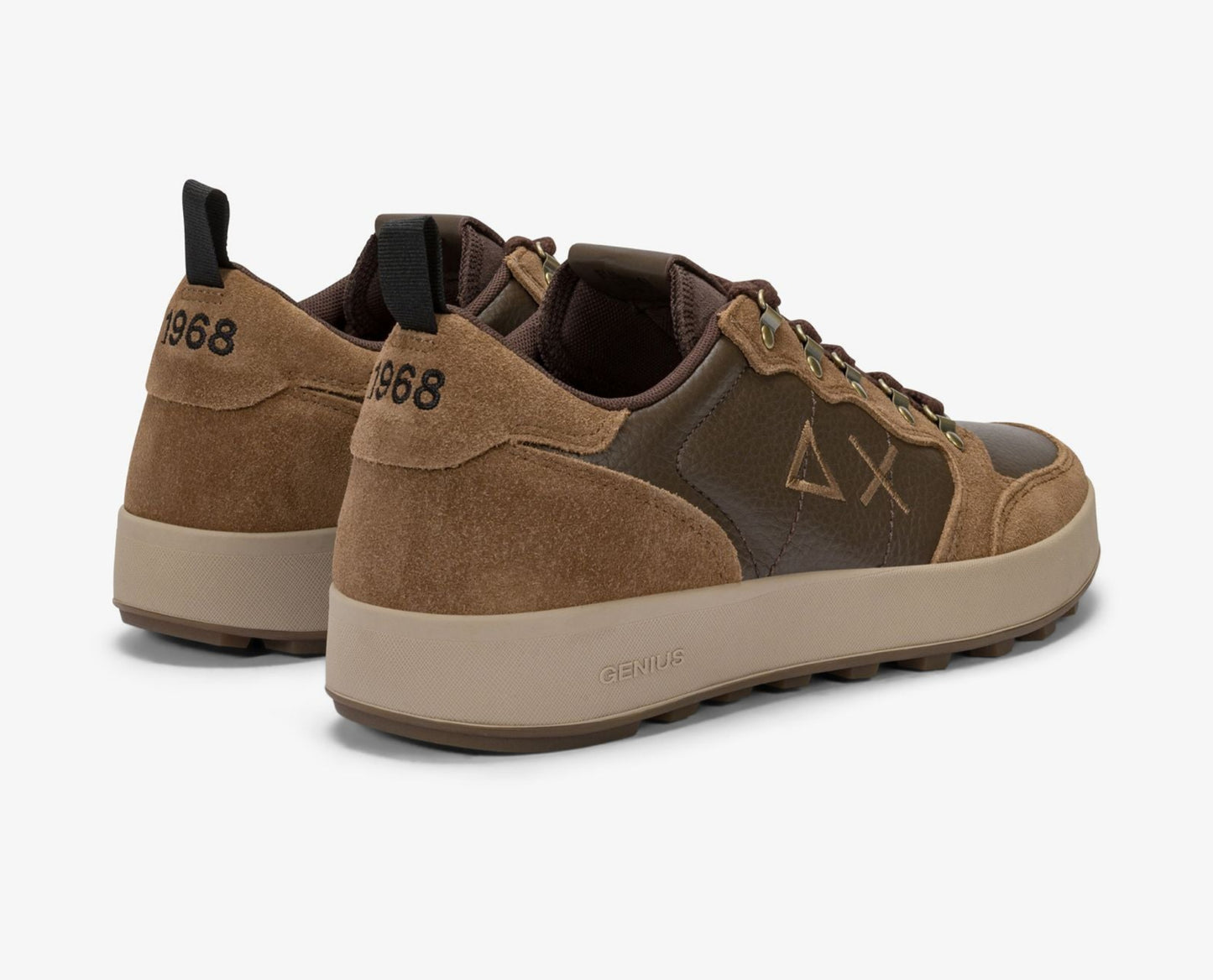 SNEAKERS GENIUS SUN68 PELLE SUEDE MARRONE