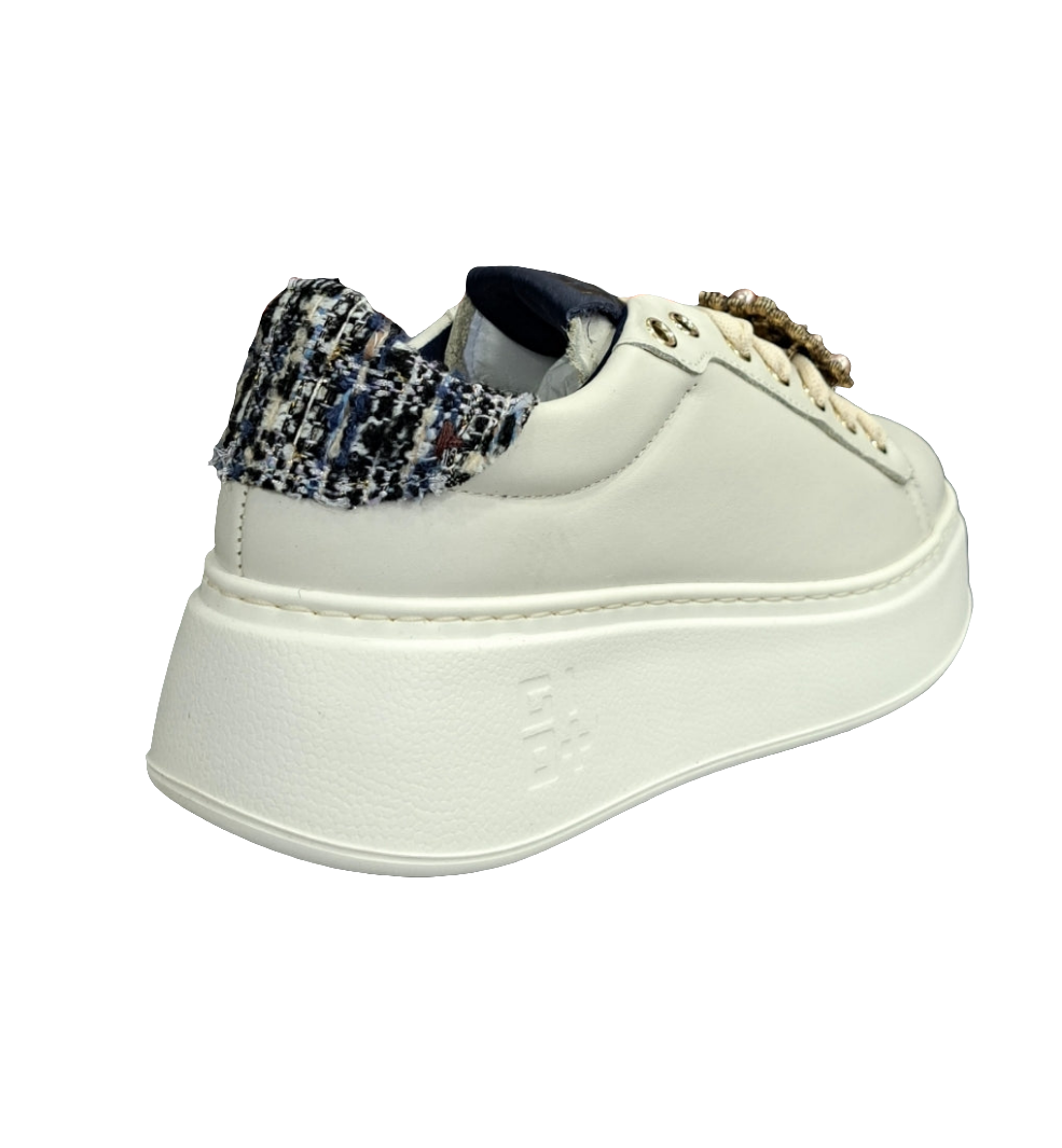 SNEAKERS GIO+ COMBI PELLE PANNA CHARMS
