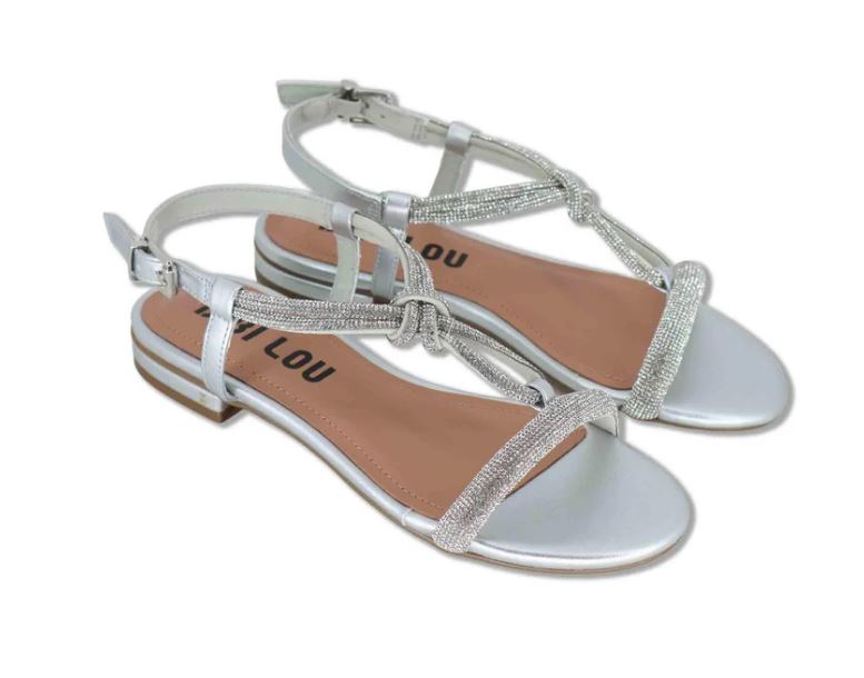 SANDALI FLAT BIBI LOU MYNA SILVER