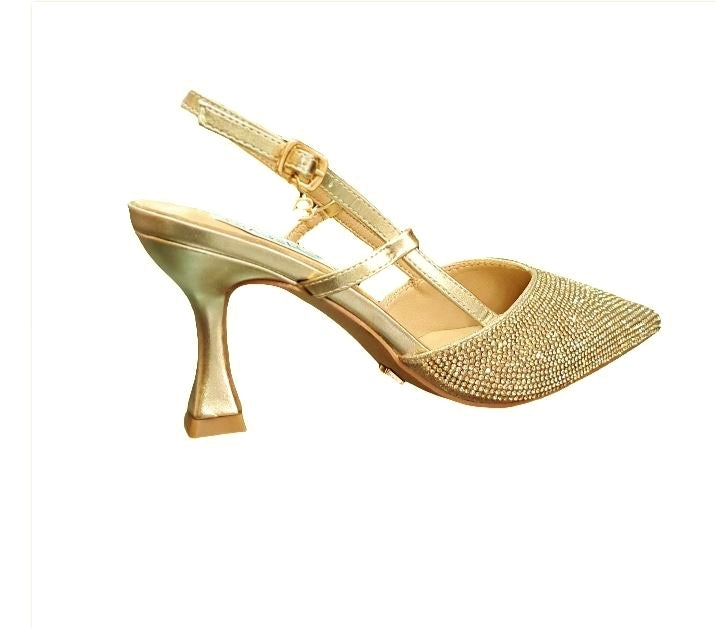 DECOLLETE' MIABELLE SLINGBACK MINI STRASS PLATINO