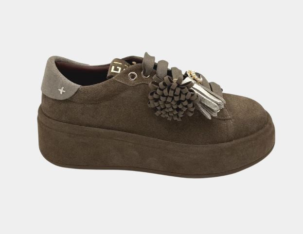 SNEAKERS PELLE SCAMOSCIATA GIO+ MARRONE