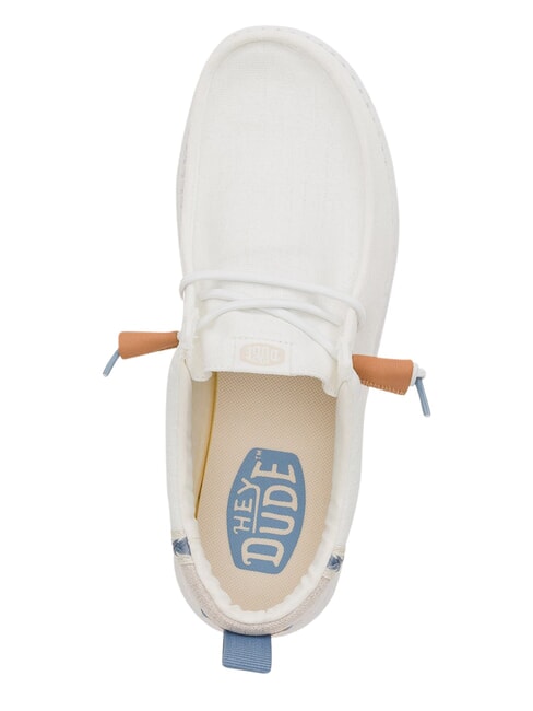 MOCASSINI WALLY CRAFT LINEN HEY DUDE WHITE