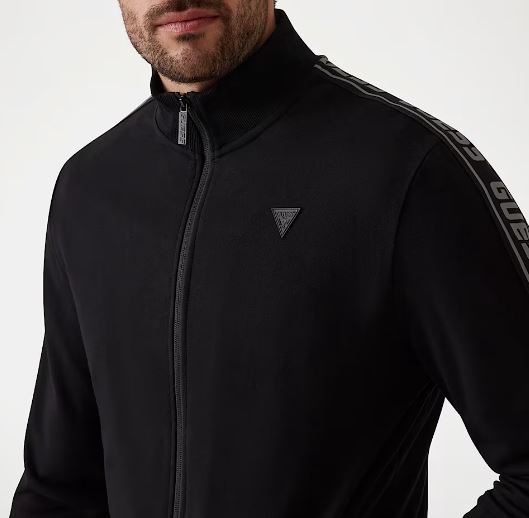 FELPE ZIP GUESS FASCE LOGO NERA