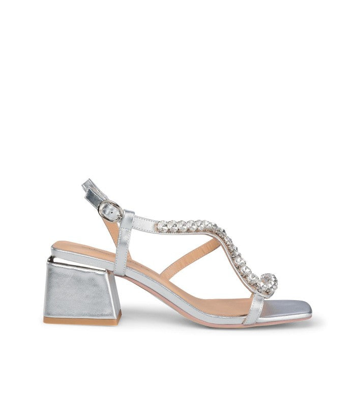 SANDALI NARI CON STRASS SILVER