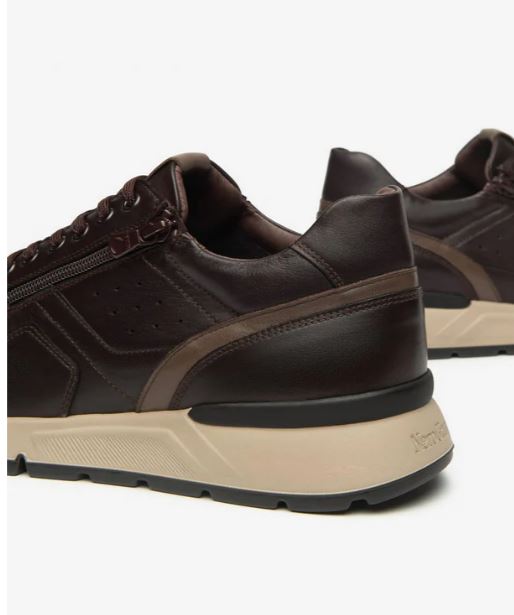 SNEAKERS PELLE NEROGIARDINI ZIP MARRONE