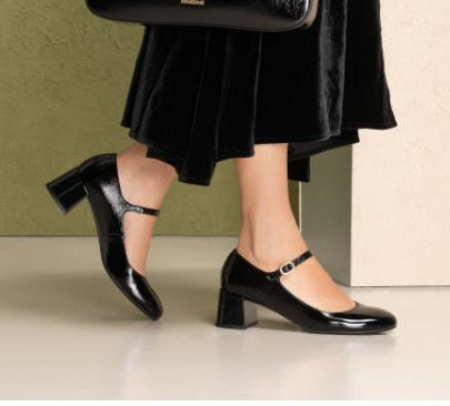 DECOLLETE' VERNICE PELLE NEROGIARDINI NERA