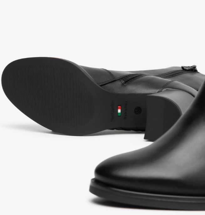 STIVALETTI PELLE NEROGIARDINI ZIP NERO