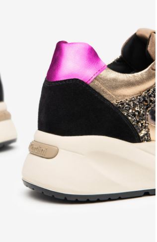 SNEAKERS GLITTER SUEDE NEROGIARDINI MULTI