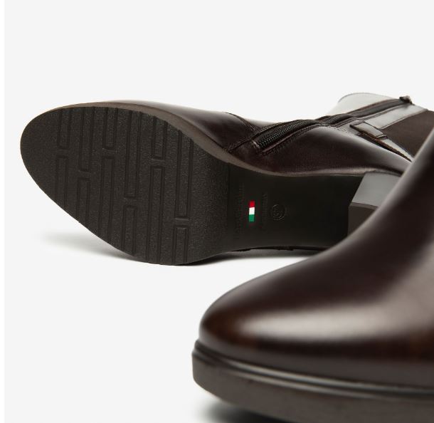 STIVALI PELLE ED ELASTICO NEROGIARDINI TESTA DI MORO