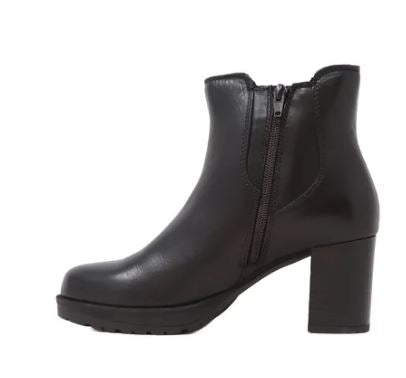 STIVALETTI IN PELLE ED ELASTICO VALLEVERDE NERO
