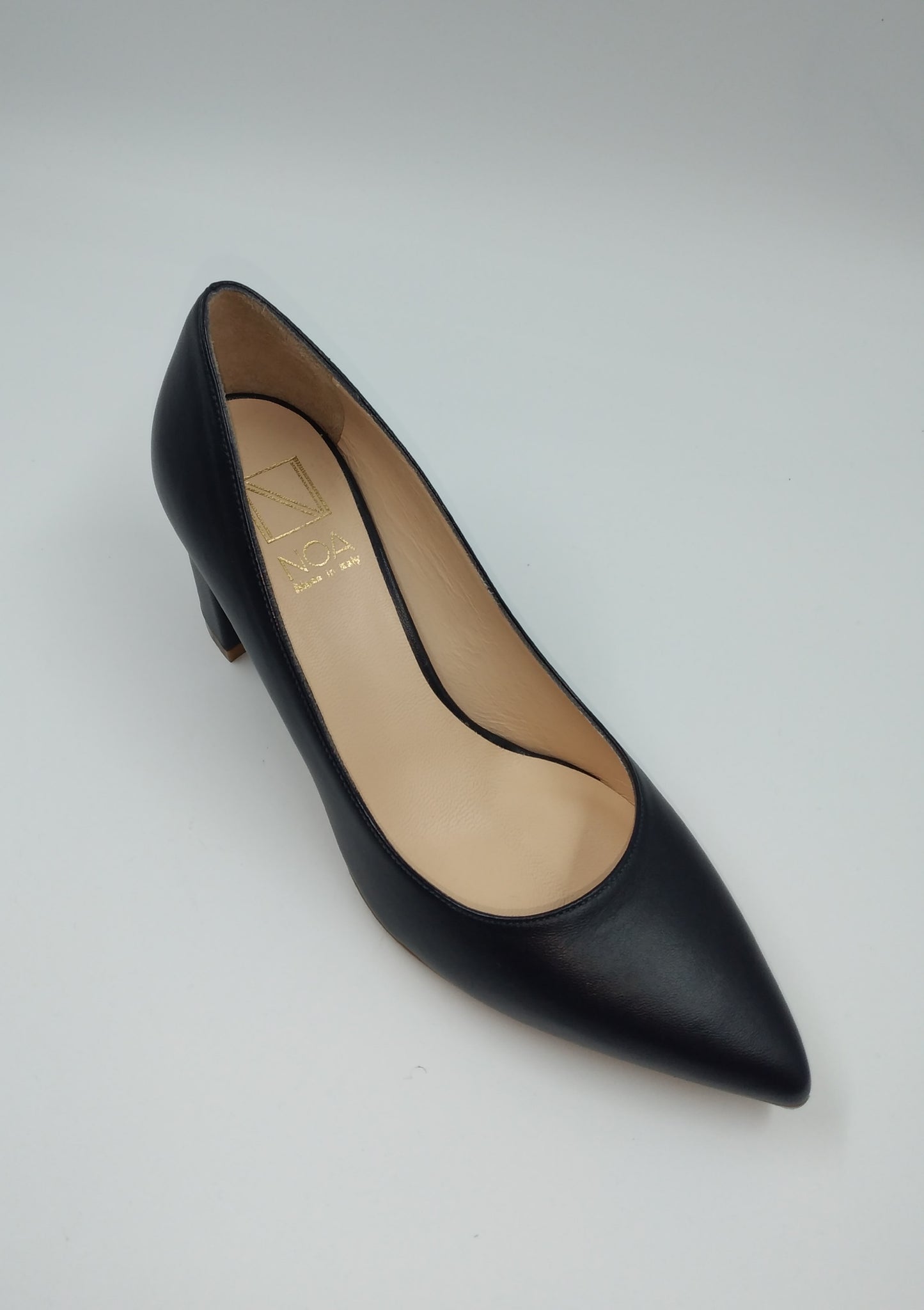 DECOLLETE NAPPA BLU TACCO QRADRATO