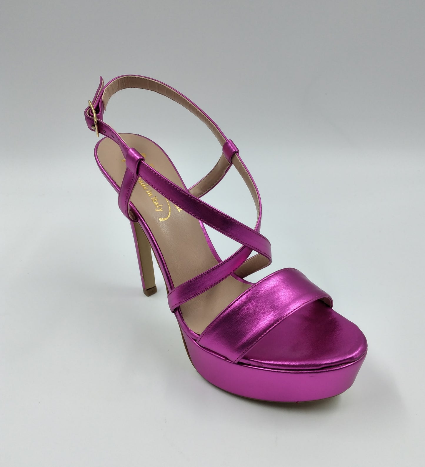 SANDALI METALLIZZATO FUXIA