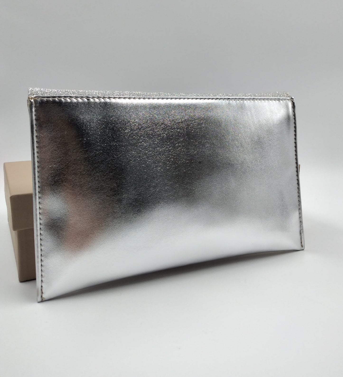 POCHETTE ARGENTO TESSUTO GLITTER