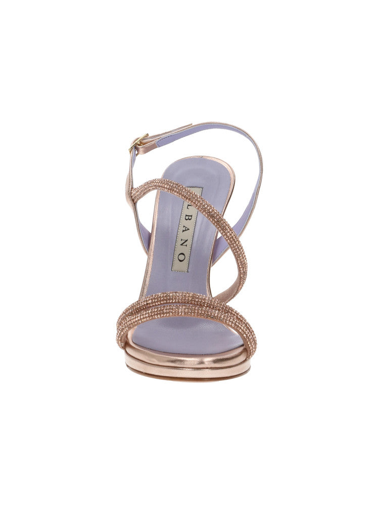 SANDALI RAME DETTAGLI FASCE STRASS