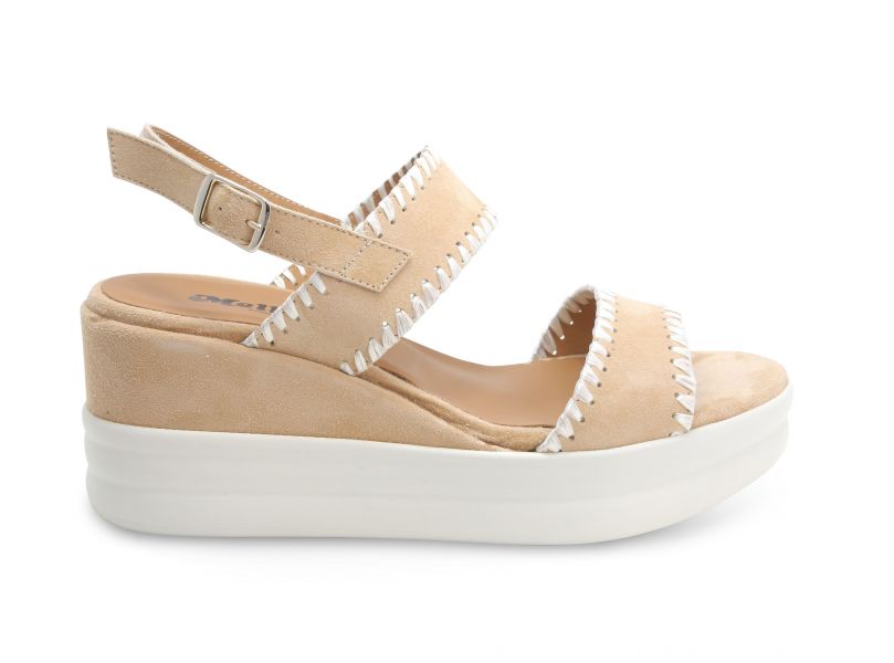 SANDALI NAXOS CAMOSCIO CON ZEPPA NUDE – CITRO CALZATURE