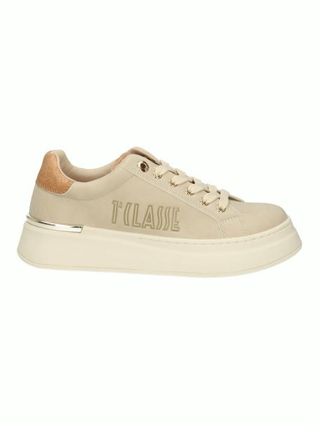 SNEAKERS LOGO LATERALE TAUPE