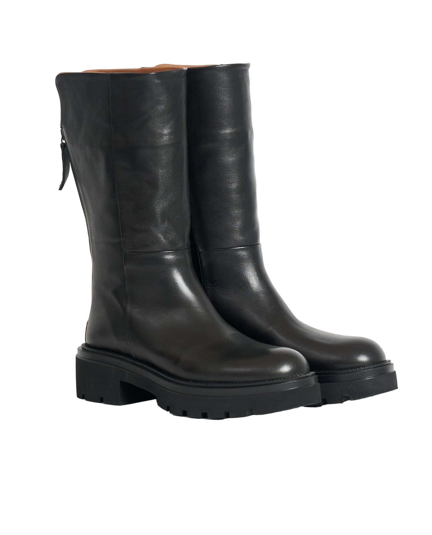 STIVALI PELLE ALBANO NERO ZIP