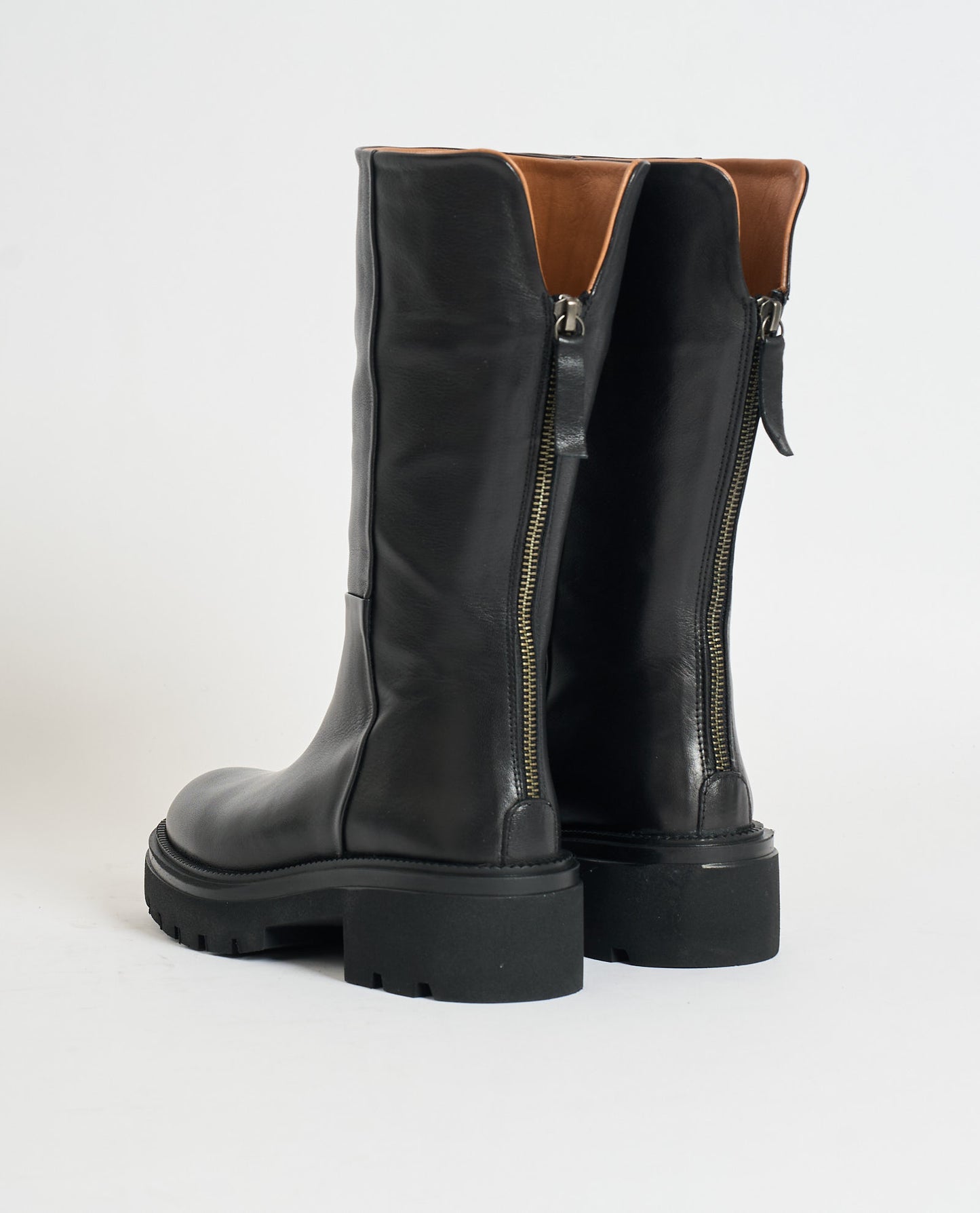 STIVALI PELLE ALBANO NERO ZIP