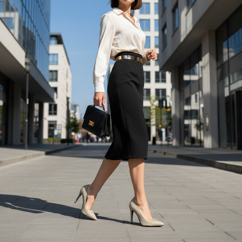 DECOLLETE TESSUTO PLATINO